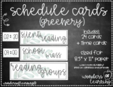 Schedule Cards Watercolor Farmhouse Leaves  - EDITABLE