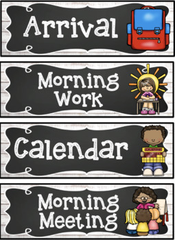 Schedule Cards | White Wood Theme | EDITABLE by The Koalafied Teacher