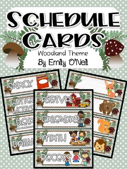 Schedule Cards (Woodland Theme) by Emily O #39 Neil TpT