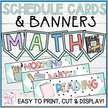 Preview of Schedule Cards and Bulletin Board Banner for Back to School