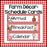 Schedule Cards for Farm Theme Classroom Decor