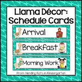 Schedule Cards for Llama Classroom Decor
