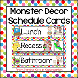 Schedule Cards for Monster Classroom Decor