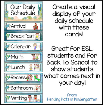 Schedule Cards for Sea Turtle Classroom Decor by Herding Kats in ...