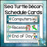 Schedule Cards for Sea Turtle Classroom Decor