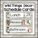 Schedule Cards for Wild Things Classroom Decor