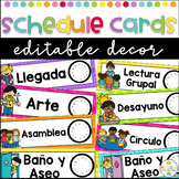 Schedule Cards in Spanish Editable - Tarjetas de Horario