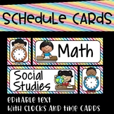 Schedule Cards in a Primary Bright Rainbow~Editable