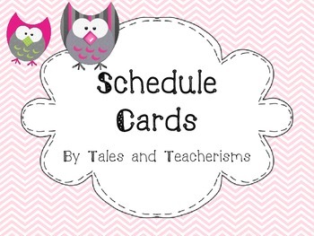 Preview of Schedule Cards - pink chevron (with blank clock pages)
