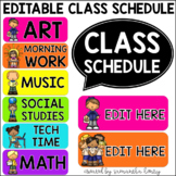 Schedule Cards with Clipart (EDITABLE)