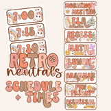 Schedule Cards with Times - Back to School Retro Neutrals