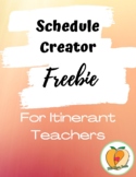 Schedule Creator for Itinerant Teachers Freebie