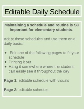 Preview of Schedule Distance Learning Student Lead Learning Homeschool Calendar