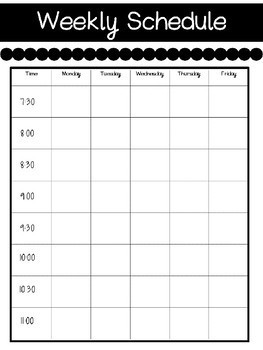 Schedule Forms by The Sunny Sunshine Student Support Store | TPT