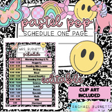 Schedule One Page Pastel Pop