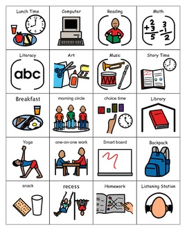 Schedule Picture symbols for Students with Autism by SpEd Support Store