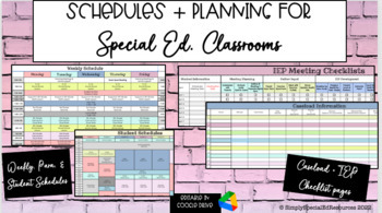 Preview of Schedule + Planning for Special Education Classroom