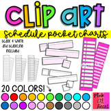 Schedule Pocket Charts Clip Art / Set of 206 Images