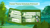 Schedule Printouts - Forest/Nature Theme With Blank Template