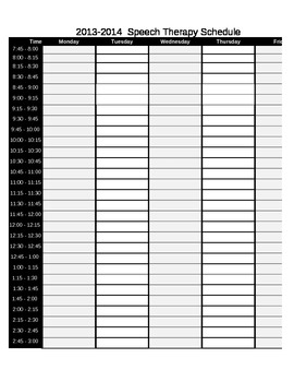 Preview of Schedule Template