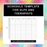 Schedule Template for SLPs, Therapists, Co-teachers, and I