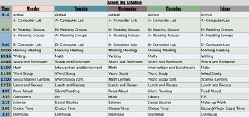 Preview of Schedule Templates for the Classroom