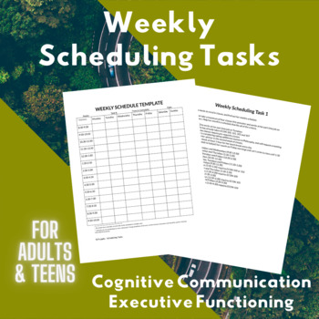 Preview of Scheduling Task (Weekly) Cognitive Communication/Executive Functioning