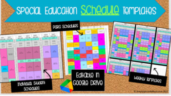 Preview of Scheduling Template for SPED classroom (editable)