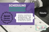 SCHEDULES for the SPECIAL EDUCATION Teacher Guide, Fillabl