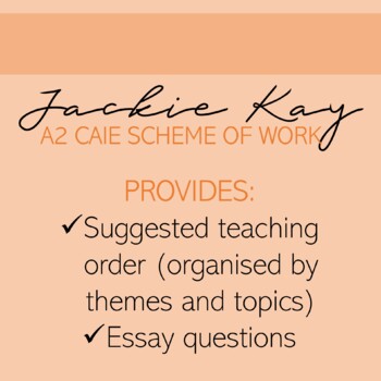 Preview of Scheme of Work Jackie Kay Poetry CAIE A-level