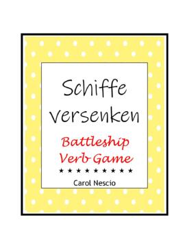 Preview of Schiffe versenken ~ Battleship ~ German Verb Game ~ 16 Games + Over 140 Verbs