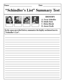 schindlers list movie summary