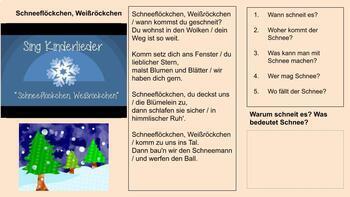 Preview of Schneeflöckchen, Weißröckchen German Vocab via Weihnachtslied - Hyperdoc