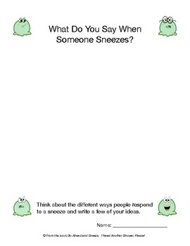 Preview of Schnoozle Activities - What Do You Say When Someone Sneezes?