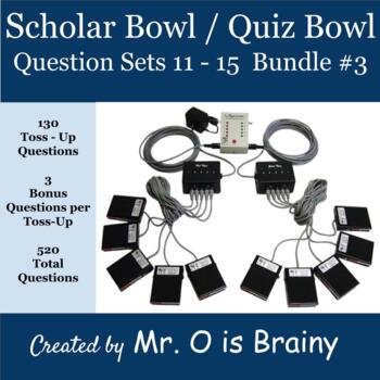 Preview of Scholar Bowl / Quiz Bowl Question Sets 11 - 15: Bundle #3