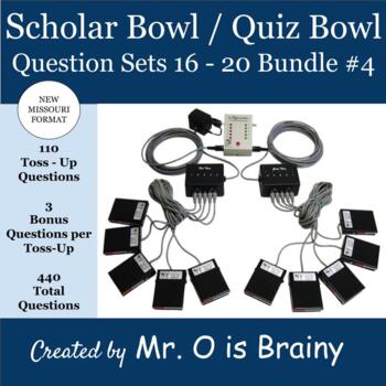 Preview of Scholar Bowl / Quiz Bowl Question Sets 16 - 20: Bundle #4