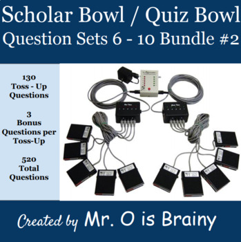 Preview of Scholar Bowl / Quiz Bowl Question Sets 6 - 10: Bundle #2