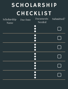 Preview of Scholarship Checklist