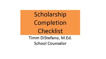 Preview of Scholarship Completion Checklist