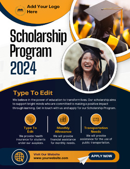 Preview of Scholarship Program & Course Flyers (4) Fully Customize your Flyer Ready to Edit