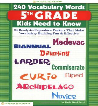 Vocabulary for ESL I Students Scholastic 240 Vocabulary Words Kids Need to  Know. - ppt download