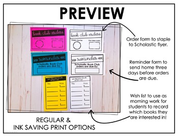 Scholastic Book Club Forms by Hello Primary