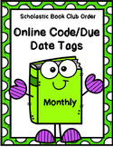 Scholastic Book Club Monthly Order Tags