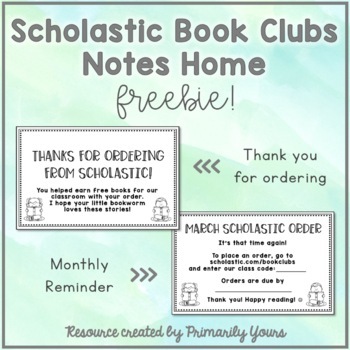 Scholastic Book Club Ideas and a FREEBIE :)