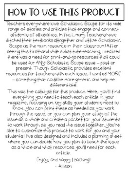 Scholastic Scope Print & Go Pack by A Magical Teacher | TPT