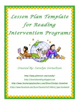 Preview of Reading Intervention Program Lesson Plan Template