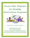 Reading Intervention Program Lesson Plan Template