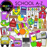 School A-Z Clipart for Classroom Vocabulary {School Alphab