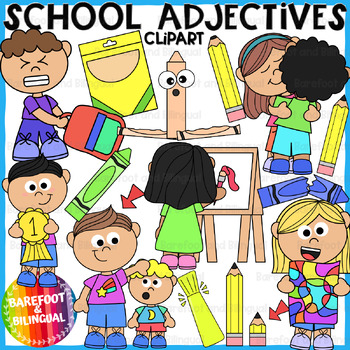 Preview of School Adjectives Clipart - Grammar Clipart