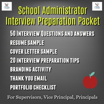 Preview of School Administrator Interview Packet: Supervisor, Vice Principal, Principals
